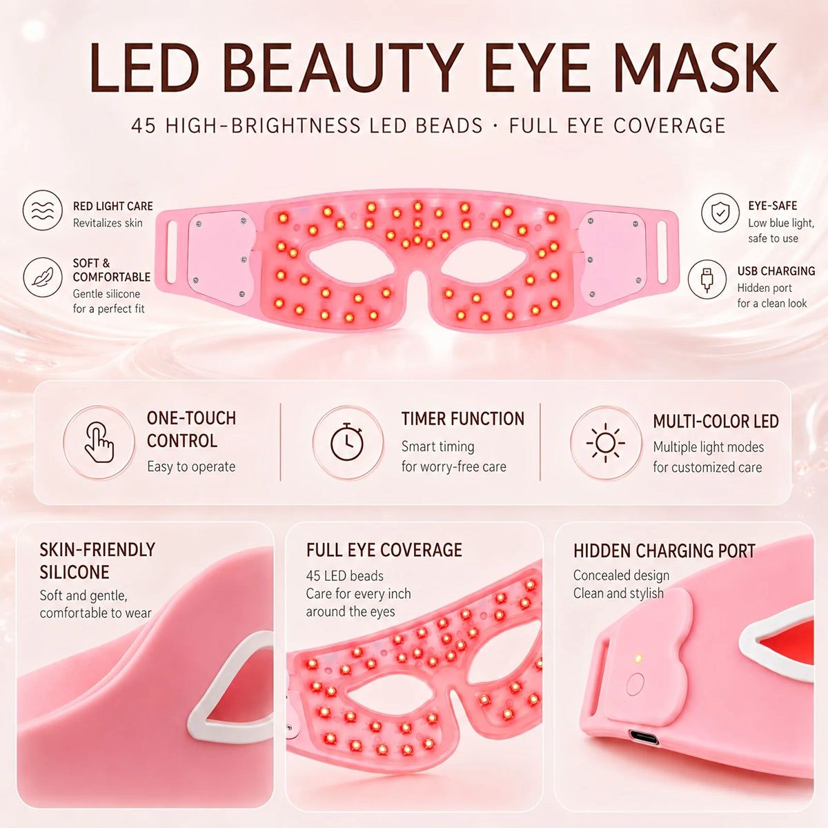 Jitesy Red Light Eye Mask for Relaxation and Skin Firming