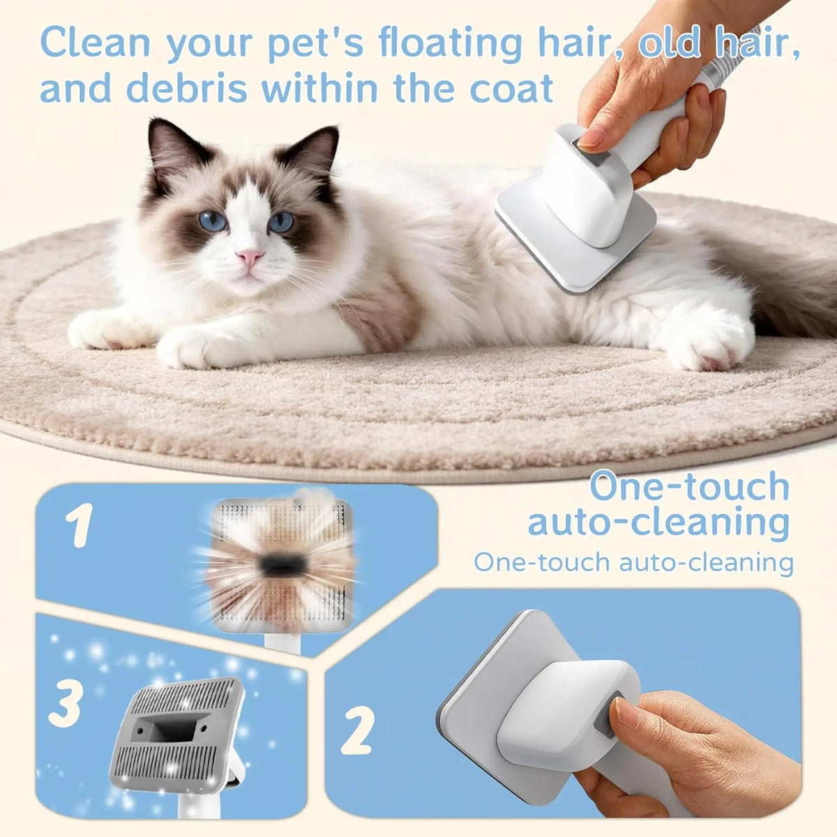 Dog Grooming Vacuum Kit With Deshedding And Paw Trimmer