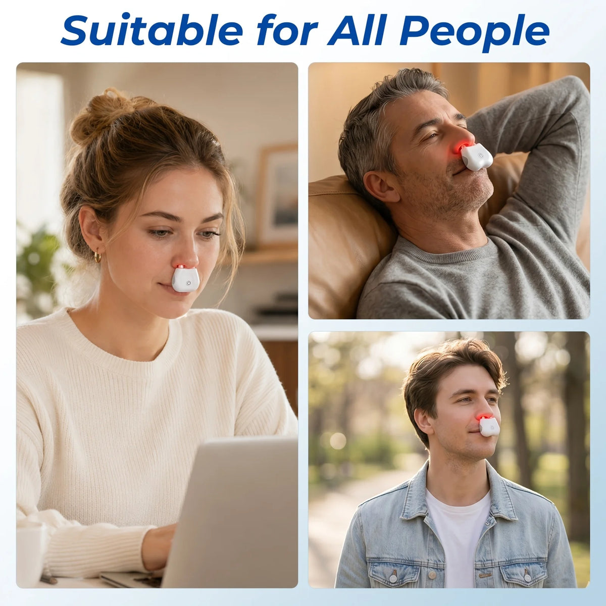 630nm Red Light Nasal Care Device Portable Rechargeable Nose Light Therapy with 5 Minute Auto Timer Adjustable Nasal Tubes Lightweight 14g USB Charging for Daily Nasal Comfort Dry Nose Care Home Travel Adults Personal Wellnes