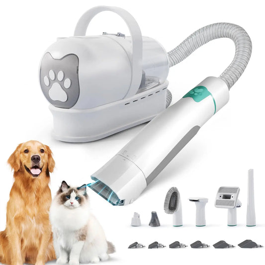 Dog Grooming Vacuum Kit With Deshedding And Paw Trimmer