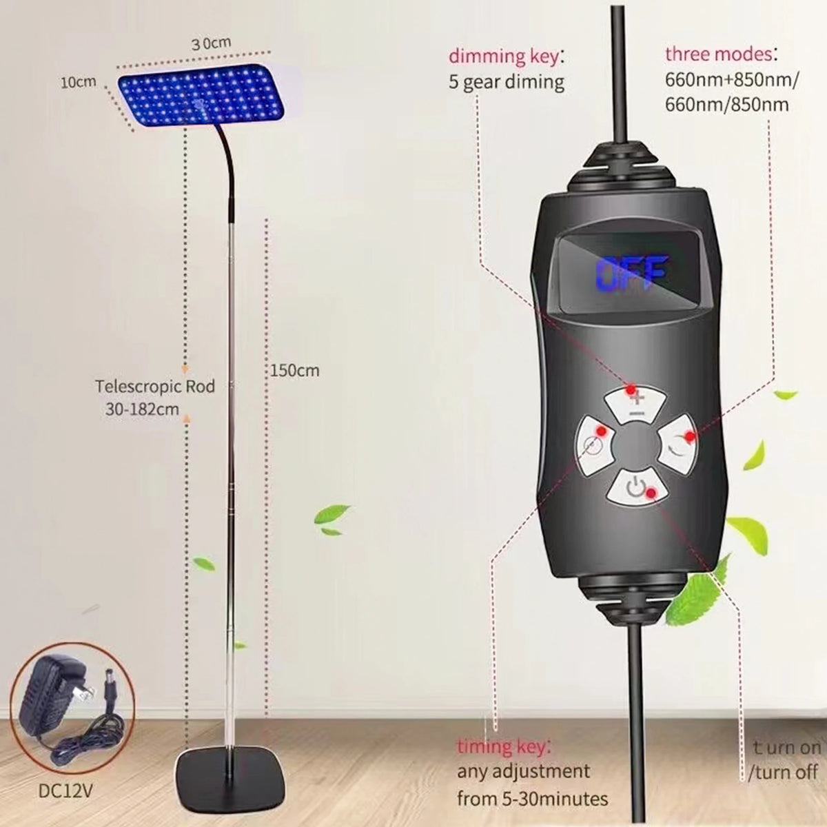 Jitesy Blue Light Therapy Floor Lamp for Skin Care