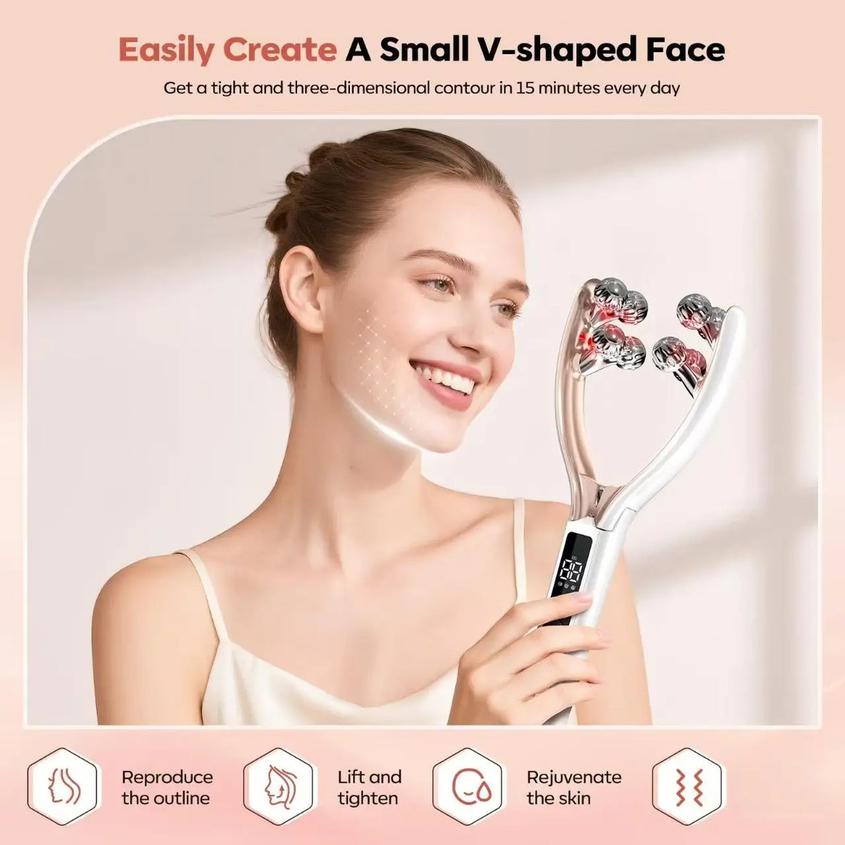 Doge Vollar Rechargeable Facial and Neck Massager for Lymphatic Contouring