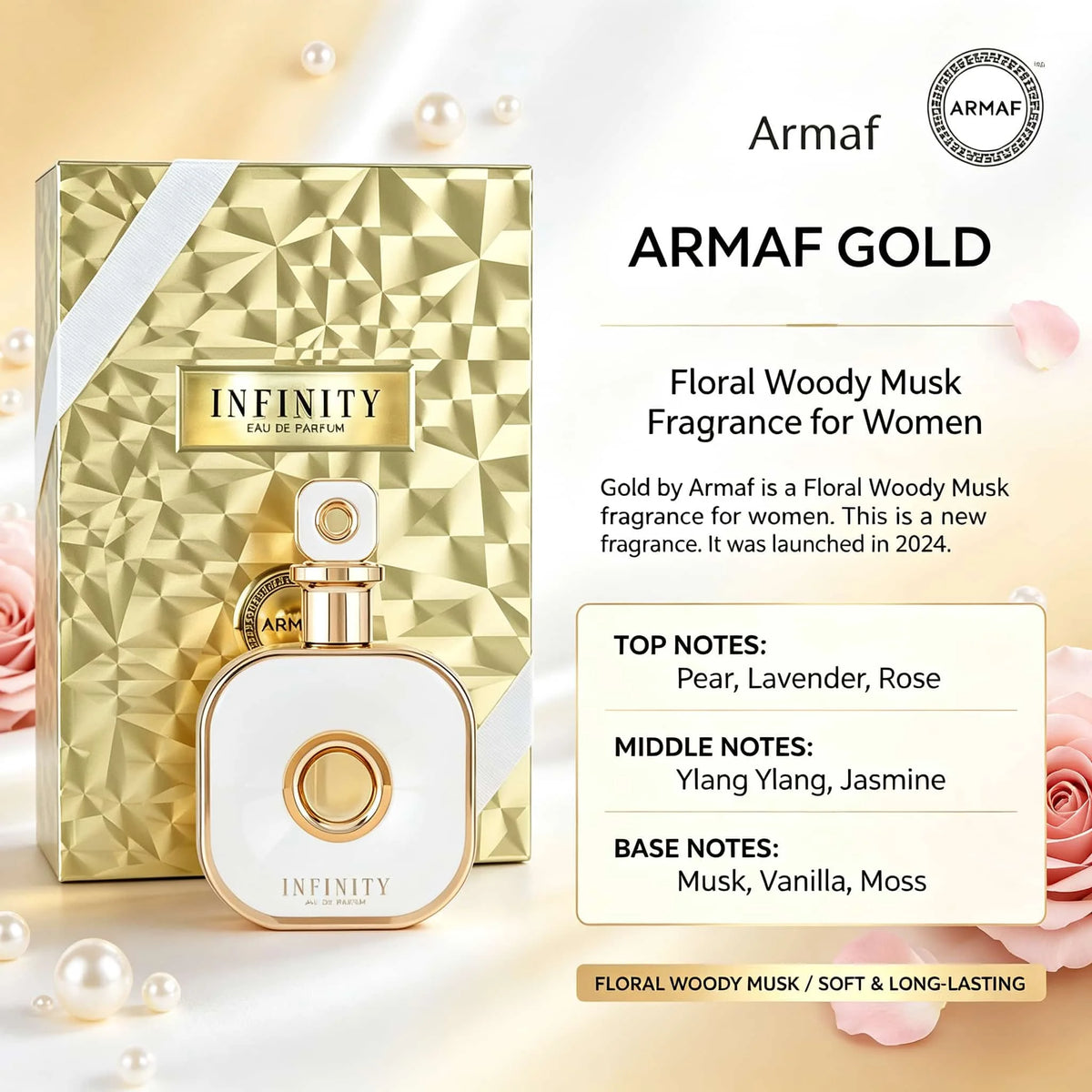 Armaf Gold Infinity Eau De Parfum Unisex Floral Fragrance
