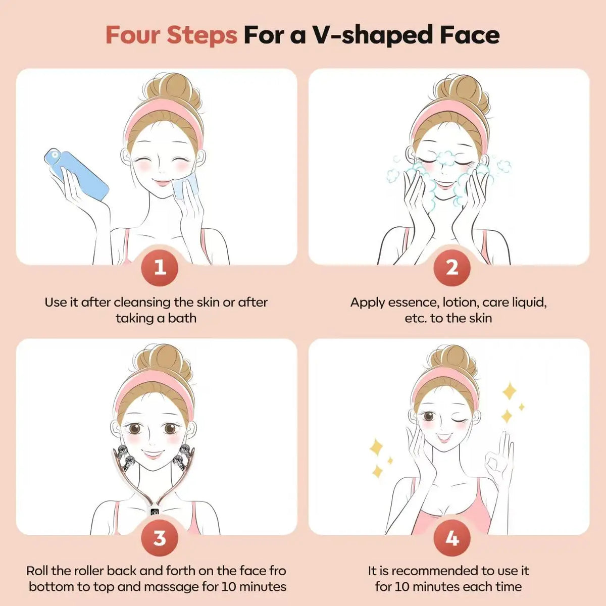 Doge Vollar Rechargeable Facial and Neck Massager for Lymphatic Contouring