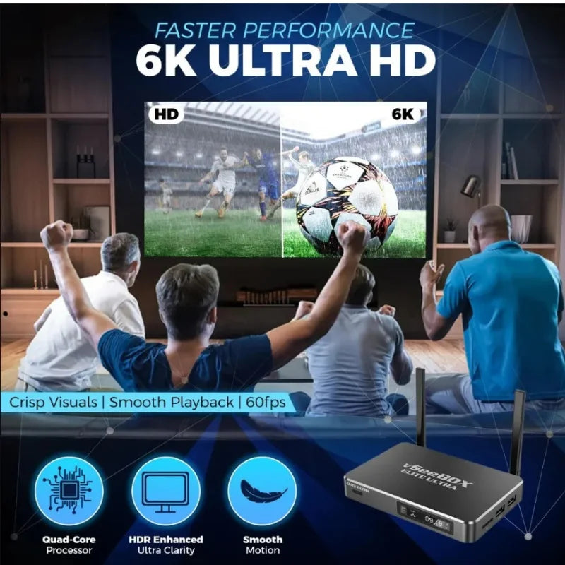 Vseebox Elite Ultra IPTV Streaming Set Top Box HDR10 Plus