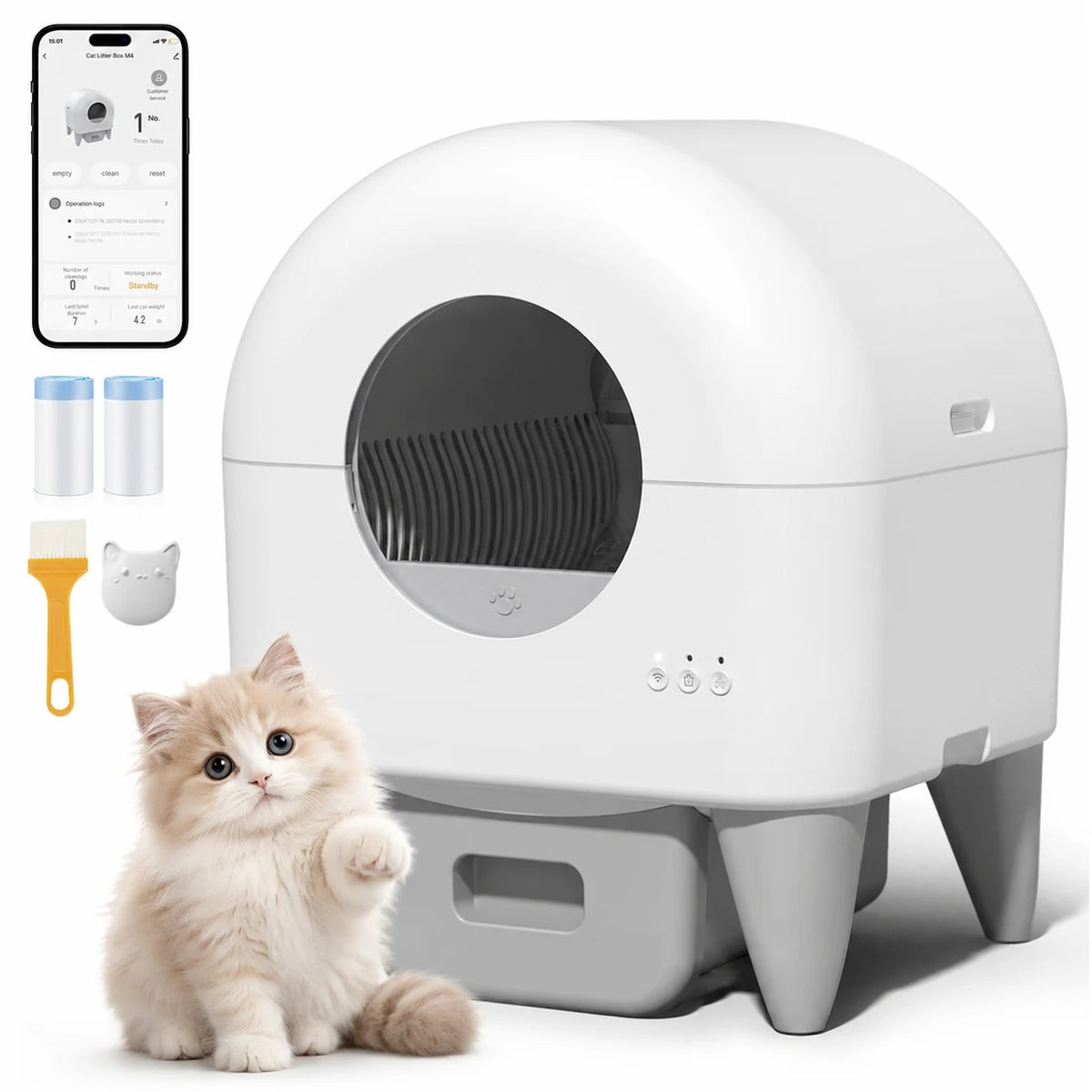 Automatic Smart Self Cleaning Cat Litter Box With Sensor Guard