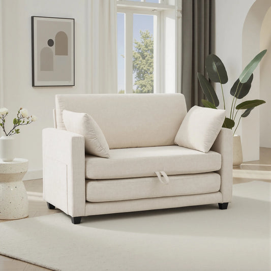 GAOHAPY Modern 2 In 1 Convertible Loveseat Sleeper Sofa Bed