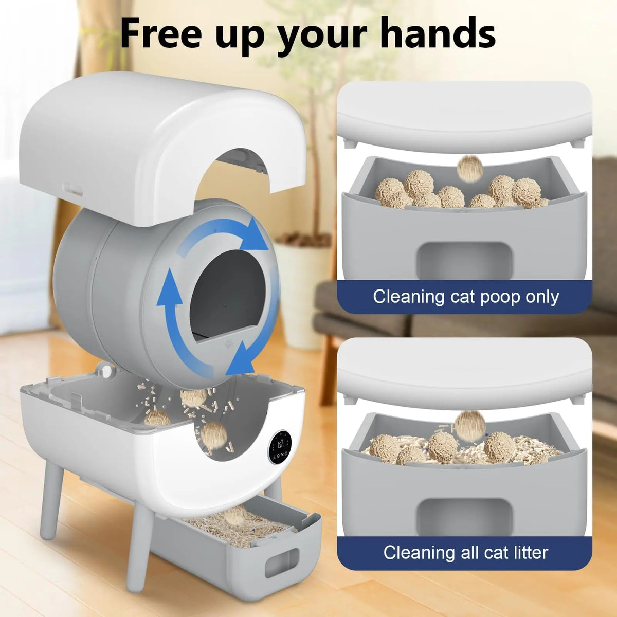 Automatic Self Cleaning Cat Litter Box App Control Safety Protection
