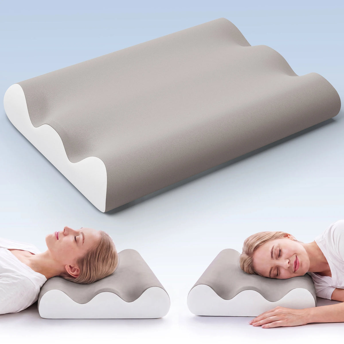 MCQ Memory Foam Cervical Pillow With Cooling Breathable Cover Ergonomic Neck Pillow Comfort Removable Washable Cover Design For Home Bedroom