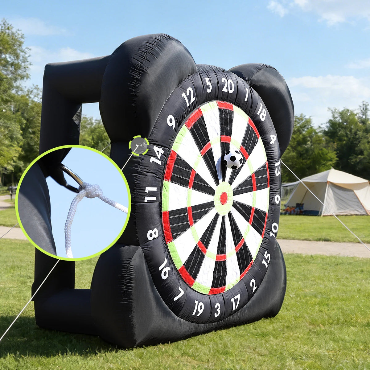 Large Inflatable Football Target for Courtyard Outdoor Football Dartboard Indoor Training Kick Goal with Fan And Ball Included