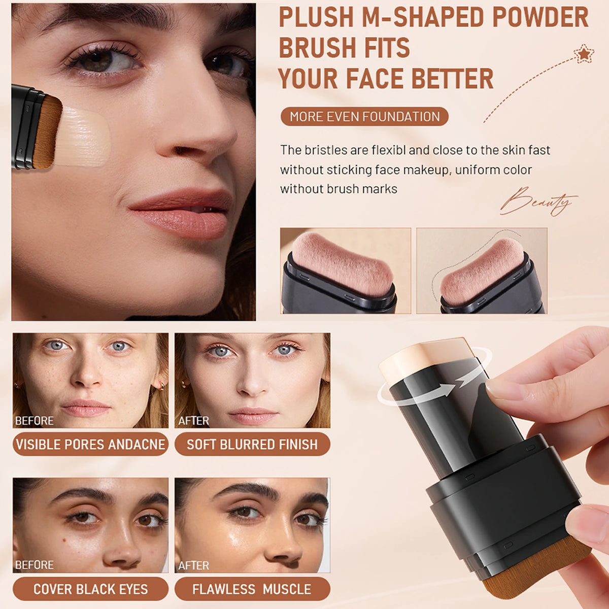 ZaiDoc Long Lasting Full Coverage Concealer Foundation Stick Makeup