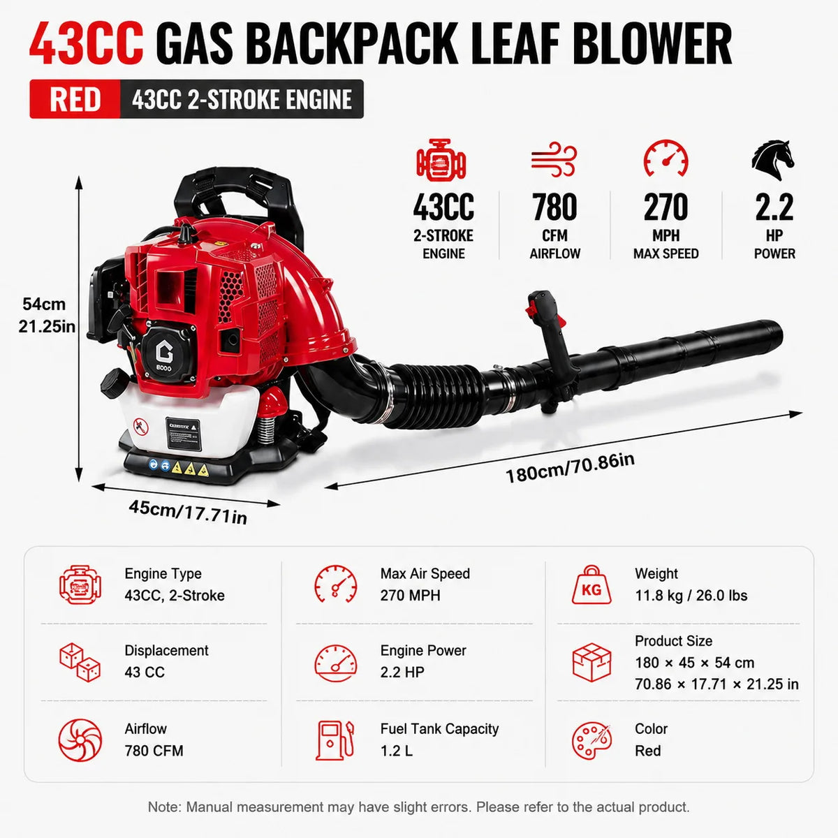 Gas Powered Backpack Leaf Blower With Variable Speed Cruise Control