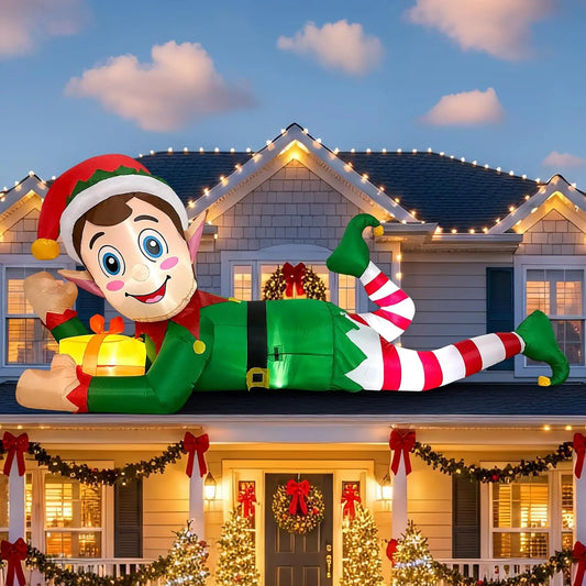 SHXI Christmas Elf Inflatable Yard Decoration With LED Lights