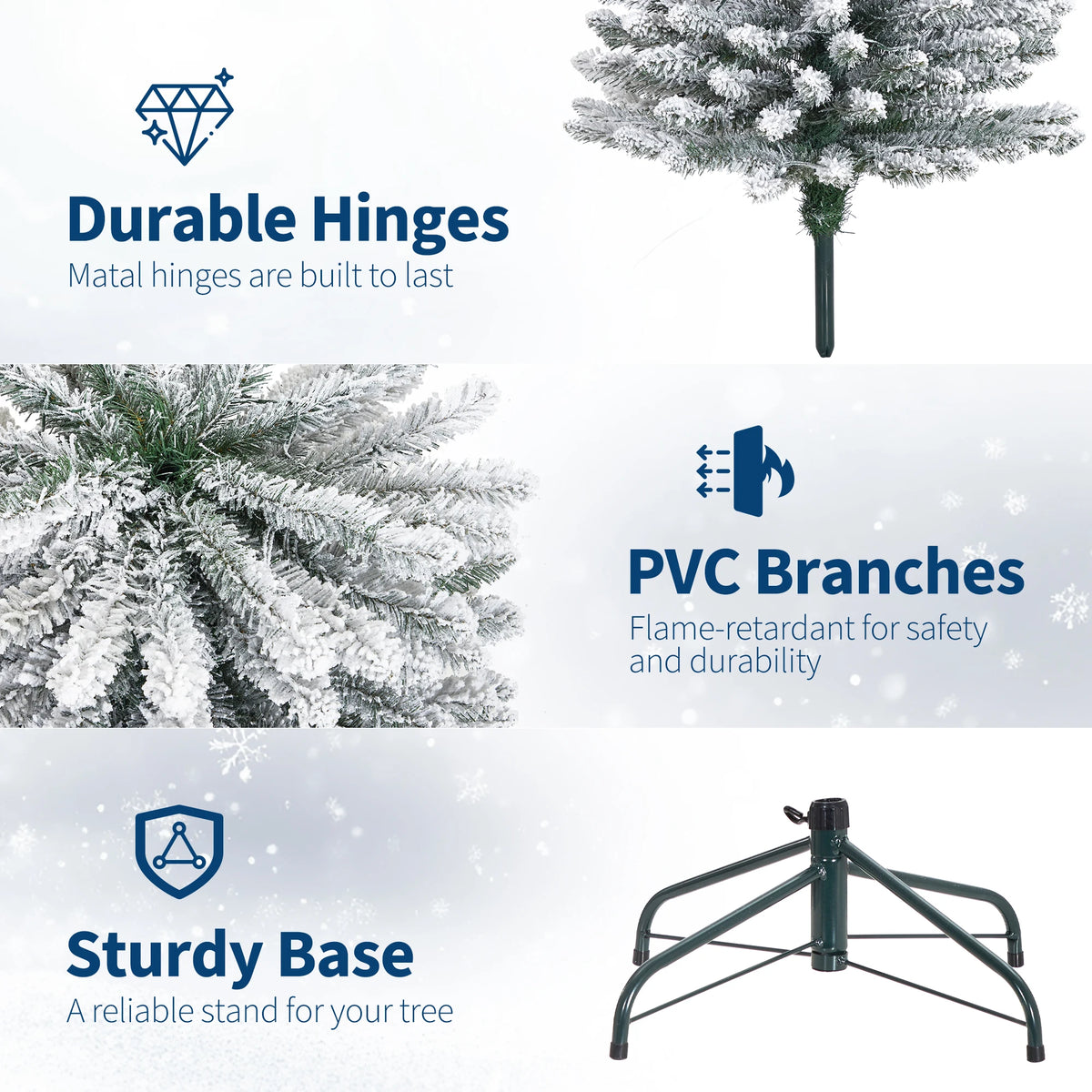 6-9FT Pencil Christmas Tree Pre-Lit Frosted Artificial Tree Skinny Xmas Trees Holiday Decoration, with LED Light and Metal Base 2026 Saving Holiday Decor for Home, Office, Indoor/Outdoor Use 6FT Artificial Christmas Tree