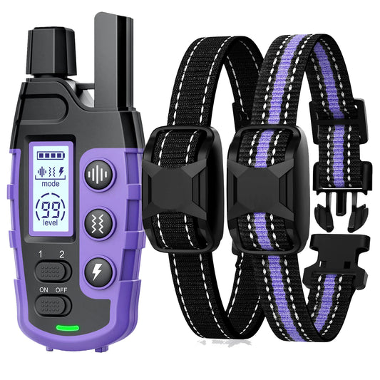 3300Ft Electric Dog Training Collar Remote Control Waterproof Pet BehaviorFor 5-120lbs Puppy With Vibration Shock Beep