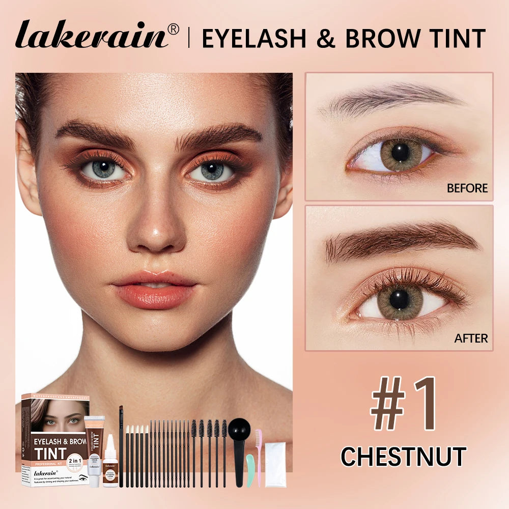 Lakerain Eyelash And Brow Tint Kit For Semi Permanent Results