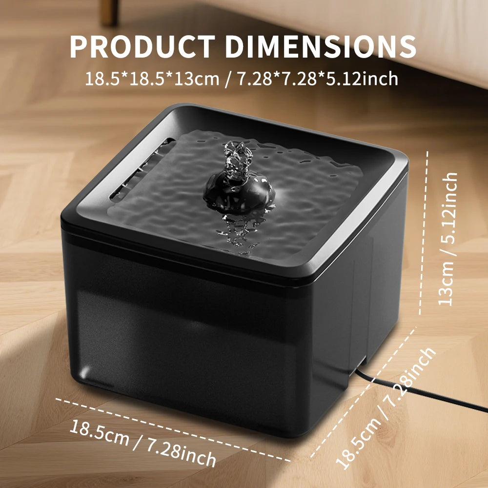 3.8L Large-Capacity Square Pet Water Feeder Removable Easy To Clean Durable Silent Filtration Cat And Dog Drinking Fountain