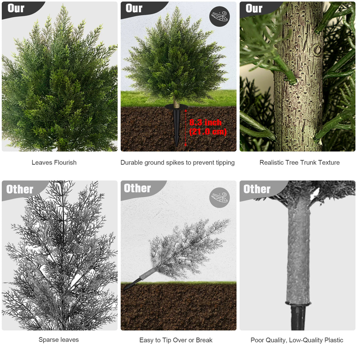 Olitree Artificial Cedar Cypress Topiary Plants For Outdoor Decor