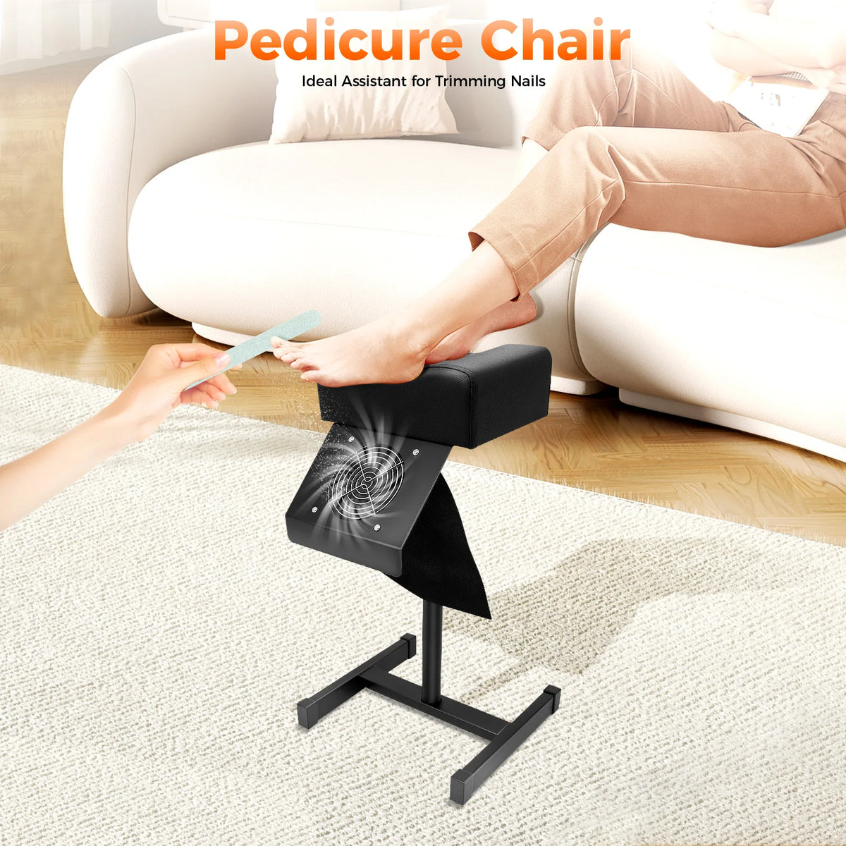 Professional Pedicure Stool w/Dust Cleaning Fan Nail Bench Manicure Chair Beauty Salon Spa Stool Footrest W/Cleaning Fan Bag