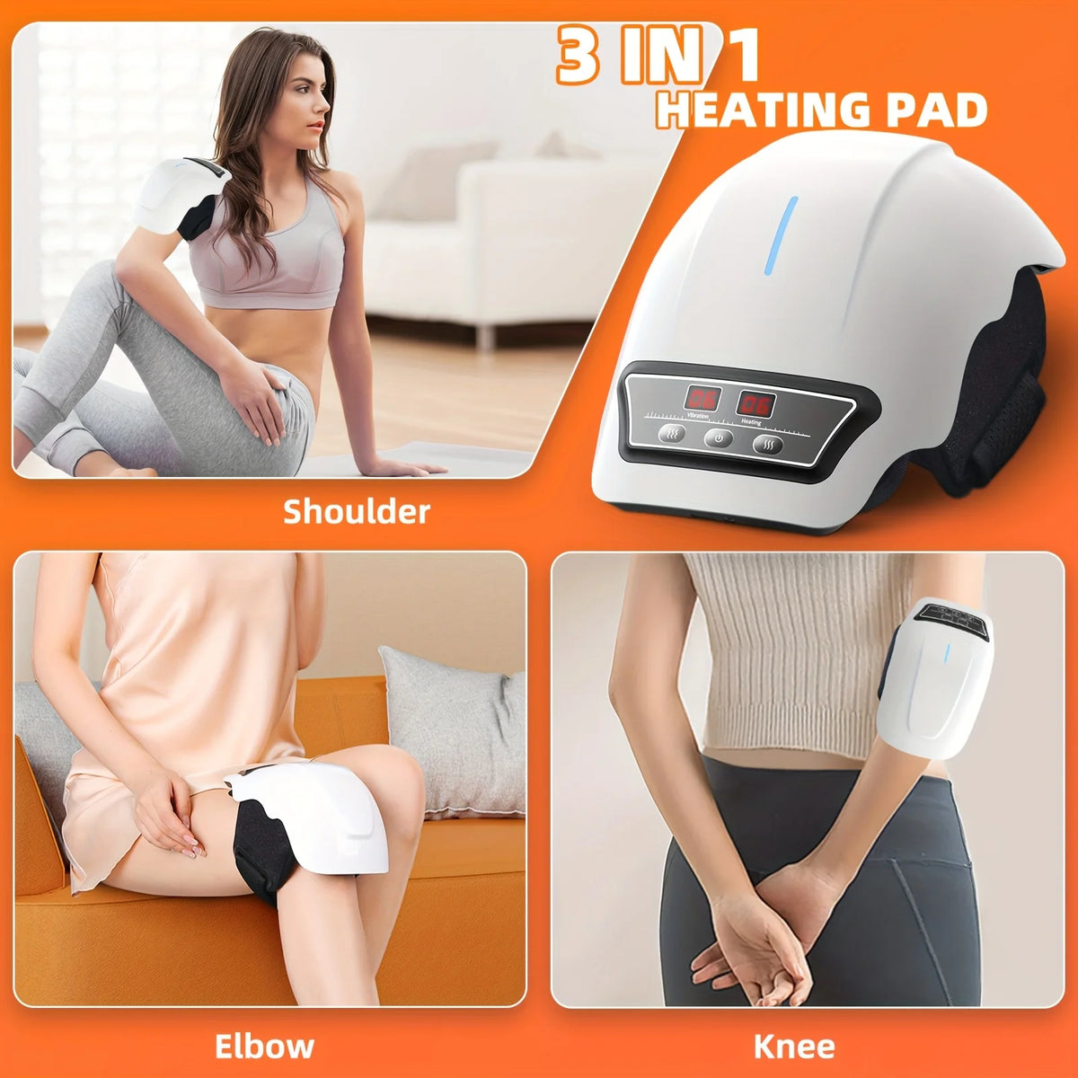 Ekmoey Knee Massager With Heat, 9 Heating Modes & 9 Vibration Speed, Adjustable Straps, Cordless Design, Heating Pad For Joints, Muscles And Knees, Massager For Knee Relax, Massager Gift For Mom/Dad/Women/Men