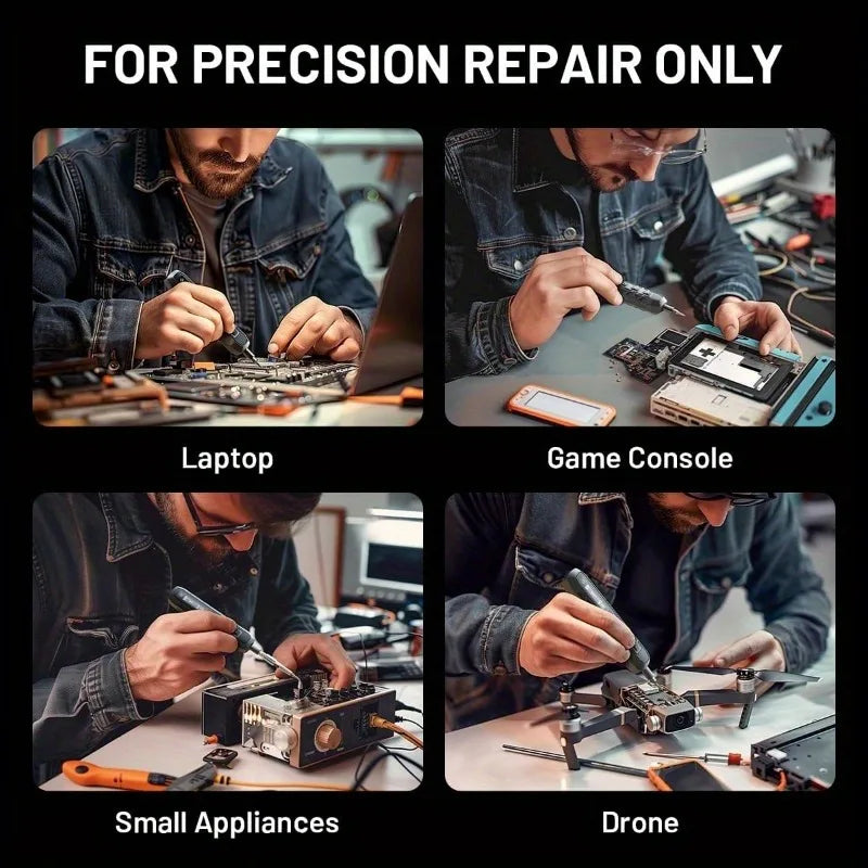 JAKEMY 180In1 Black Precision Cordless Electric Screwdriver Set,Magnetic Bits Multifunction Repair Kit For Laptop/Phone/Glasses