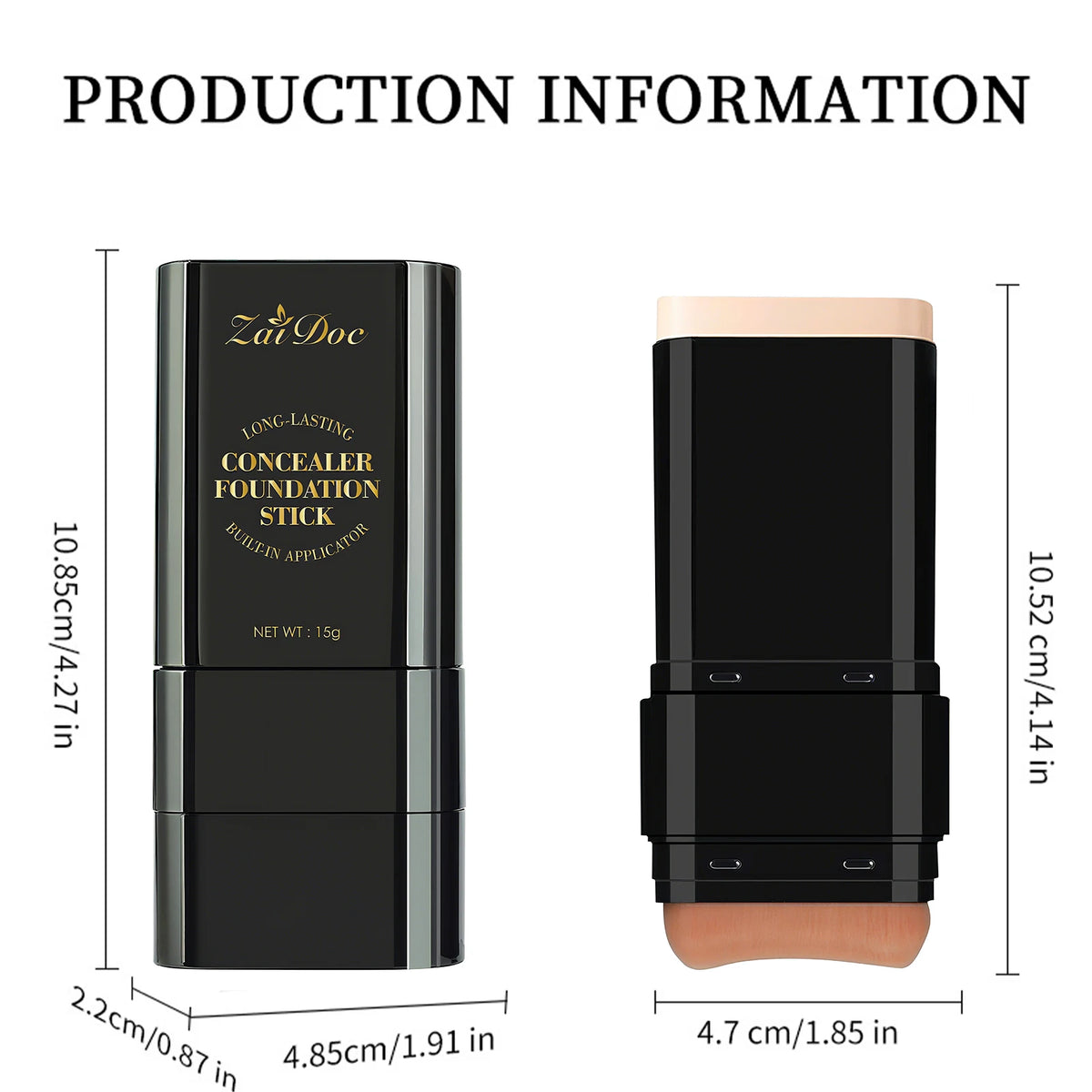 ZaiDoc Long Lasting Full Coverage Concealer Foundation Stick Makeup
