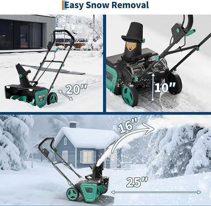 Cordless Electric Snow Blower For Fast And Easy Driveway Clearing