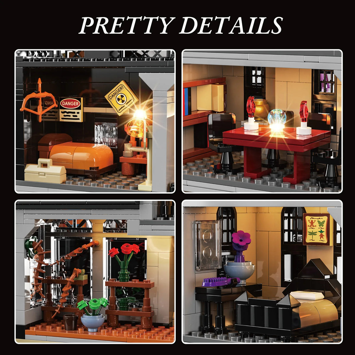 Gothic Manor Building Blocks Set Decorative Architecture Model