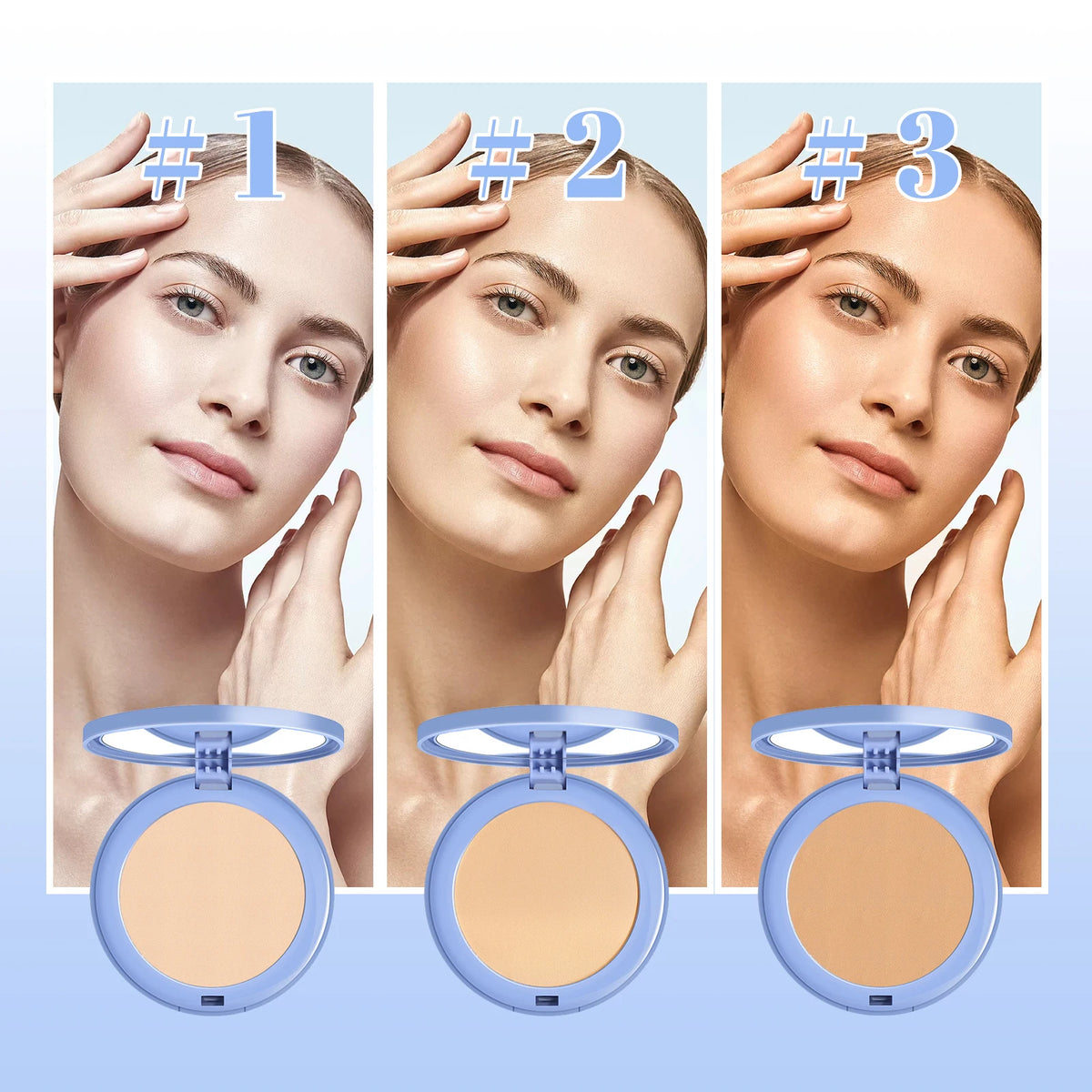Waterproof Matte Pressed Powder Foundation for Full Coverage Oil Control
