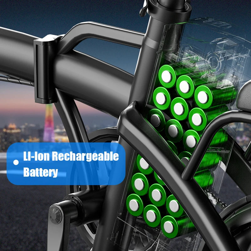 Foldable Commuter 500W Electric Bike With Removable Battery