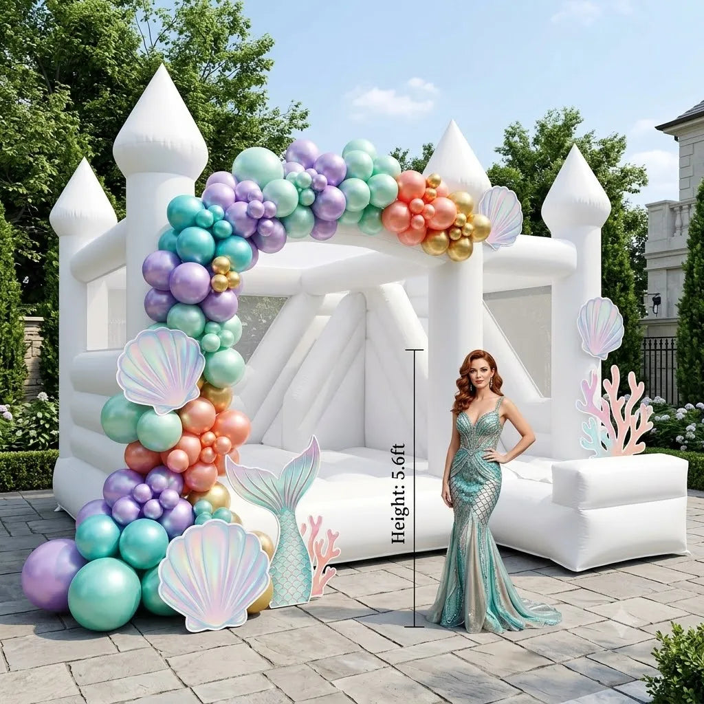 VANCEN Inflatable Bounce House With Slide For Outdoor Play