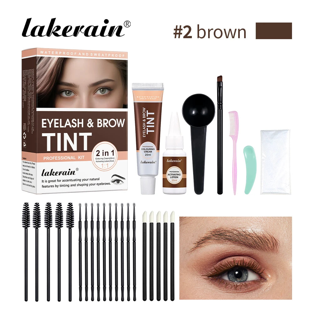 Lakerain Eyelash And Brow Tint Kit For Semi Permanent Results