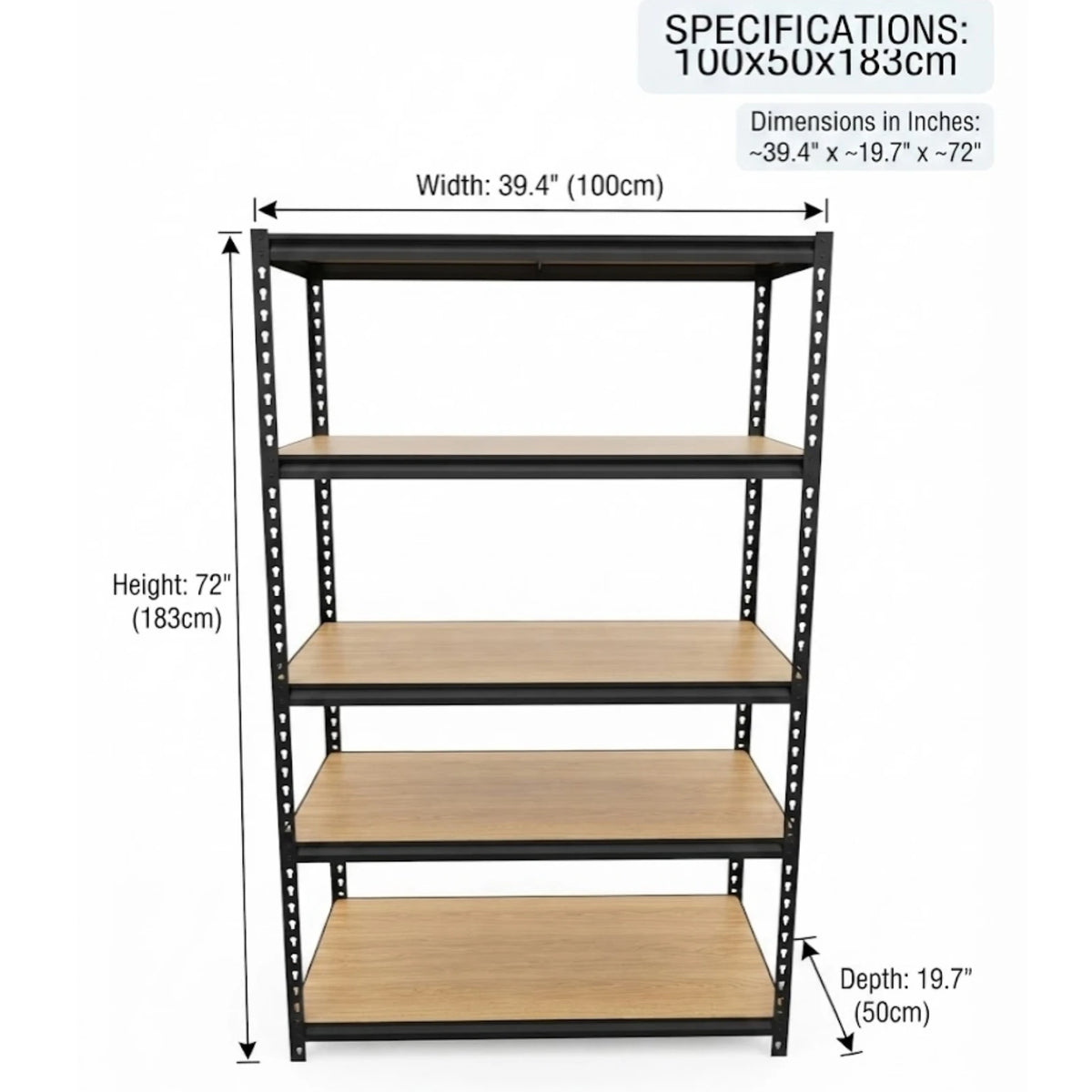 72 Inch Heavy-Duty Metal Storage Shelves, With A Load-Bearing Capacity Of 400 Pounds Per Layer, Adjustable Height, Easy Assembly For Independent Garage, Warehouse, And Office Shelves - Industrial Style Sorting Rack, Utility S