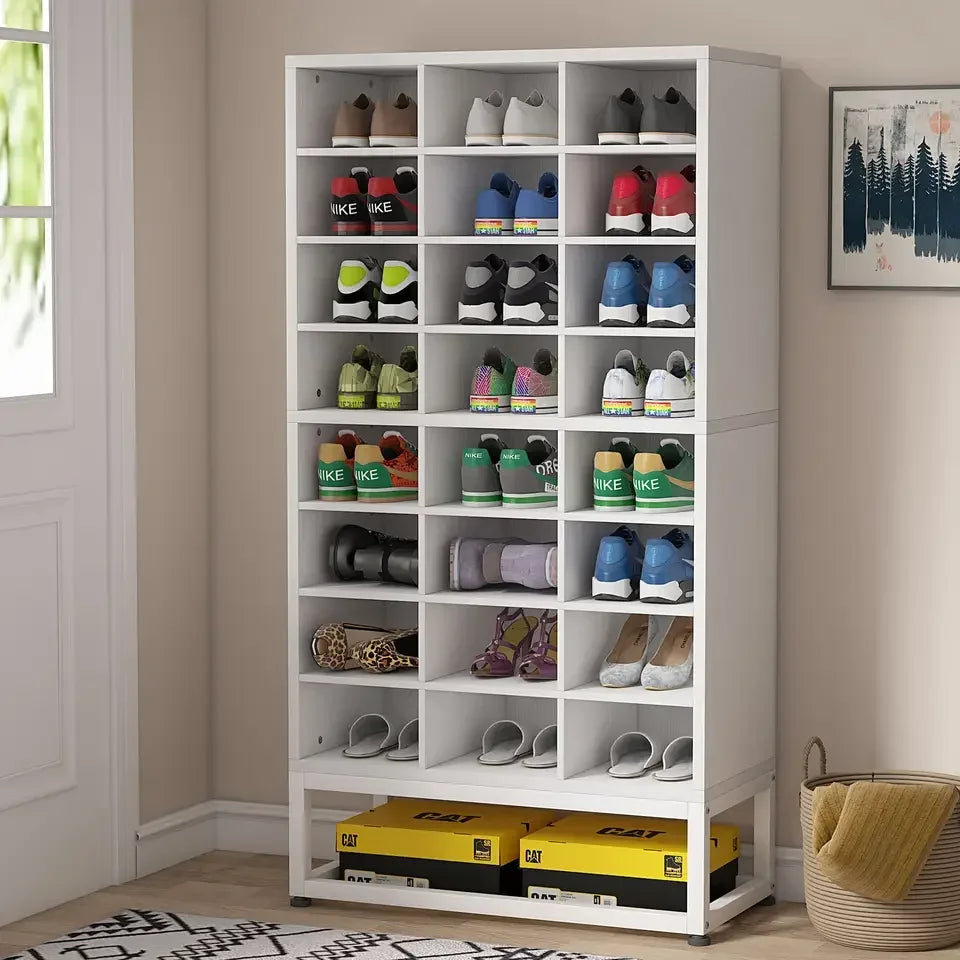 Tribesigns Wooden Shoe Cabinet With Display Storage Shelf