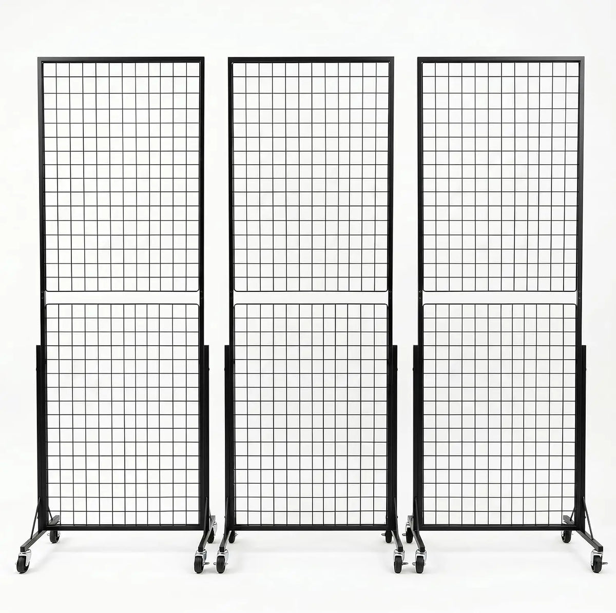 Tacleekii 3‑Pack Grid Wall Panels 2' X 5.6' Grid Wall Panel Display Stand Gridwall Display Racks for Art Craft Shows Retail Shop