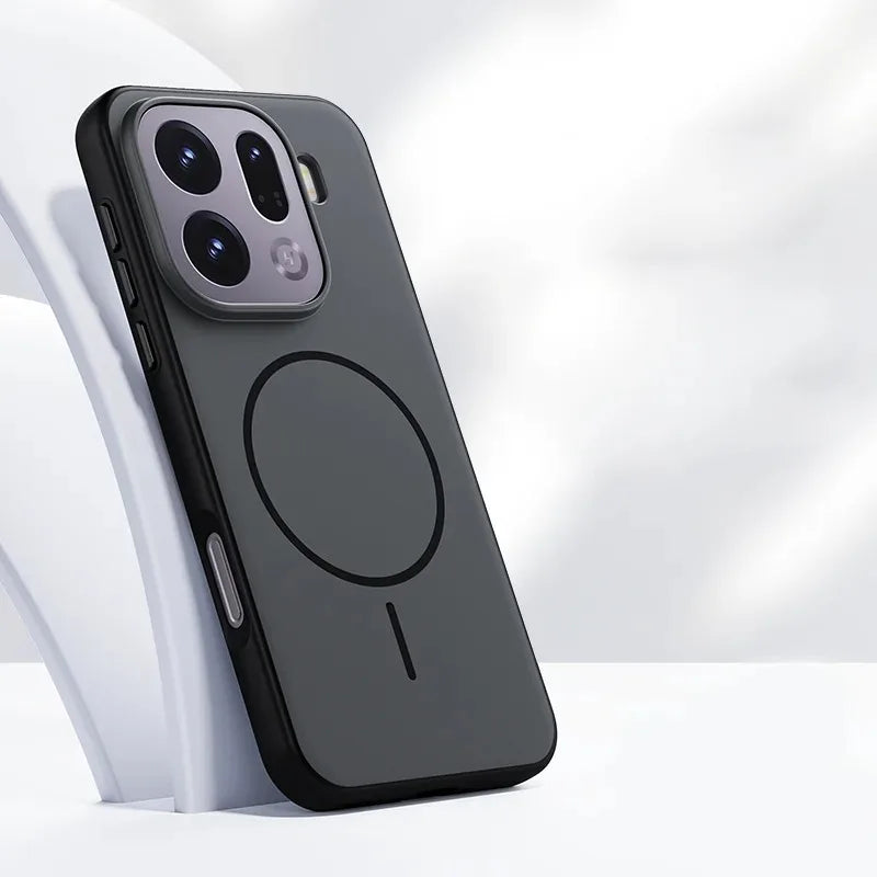 For OPPO Find X9 X9 Pro Case Magnetic Double Color Matte PC +TPU Skin Feel Back Cover with Metal Button for Find X 9
