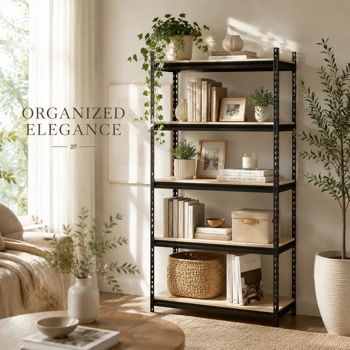 72 Inch Heavy-Duty Metal Storage Shelves, With A Load-Bearing Capacity Of 400 Pounds Per Layer, Adjustable Height, Easy Assembly For Independent Garage, Warehouse, And Office Shelves - Industrial Style Sorting Rack, Utility S