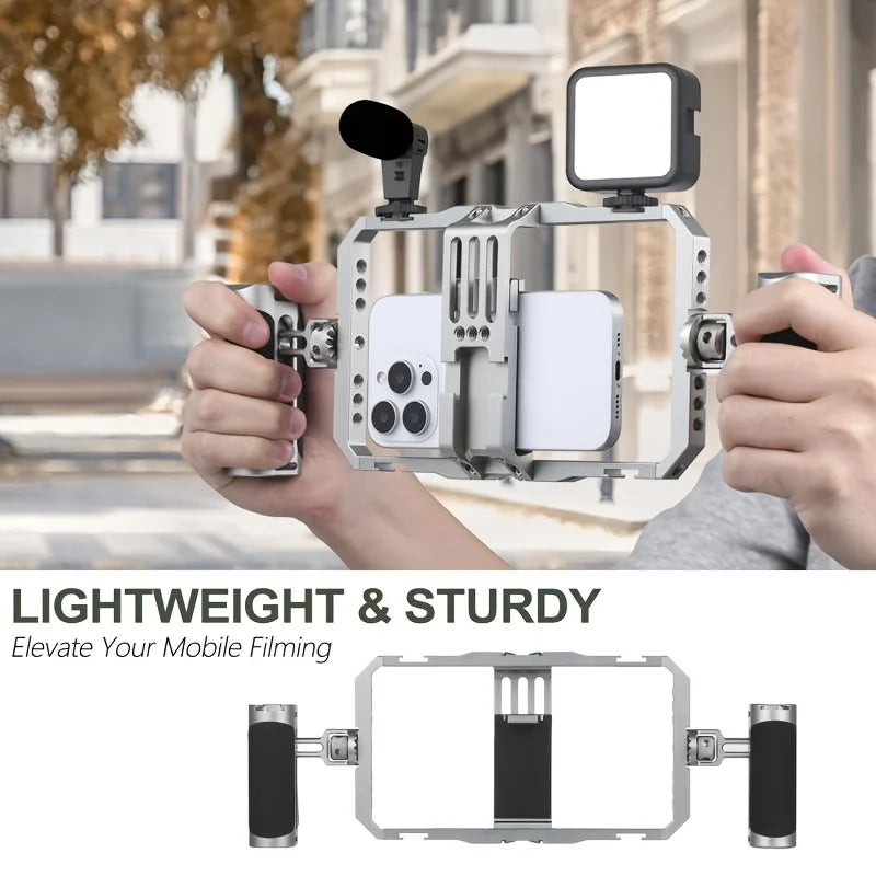 Universal Smartphone Video Rig Cage Kit for Vlogging and Filmmaking
