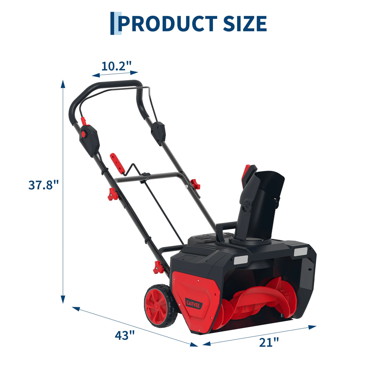 Cordless Electric Snow Blower With Battery Power And LED Lights