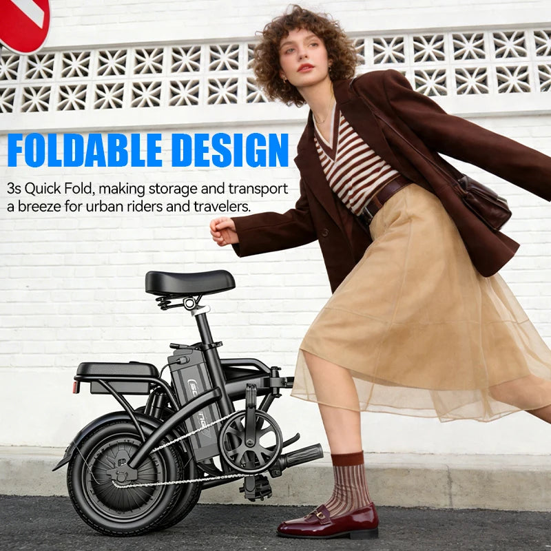 Foldable Commuter 500W Electric Bike With Removable Battery