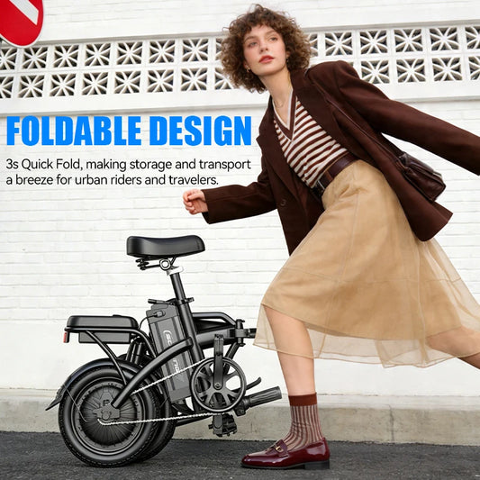 Foldable Commuter 500W Electric Bike With Removable Battery