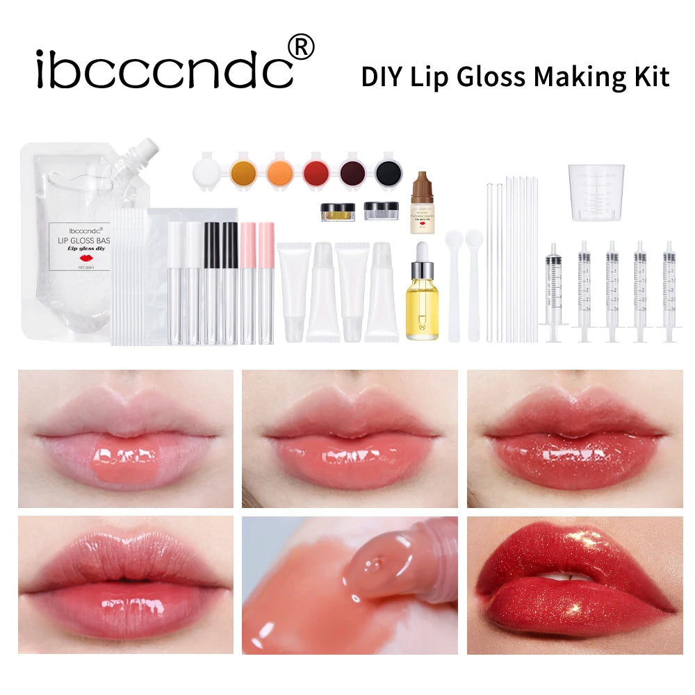 ibcccndc DIY Lip Gloss Making Kit for Moisturizing Shiny Lips