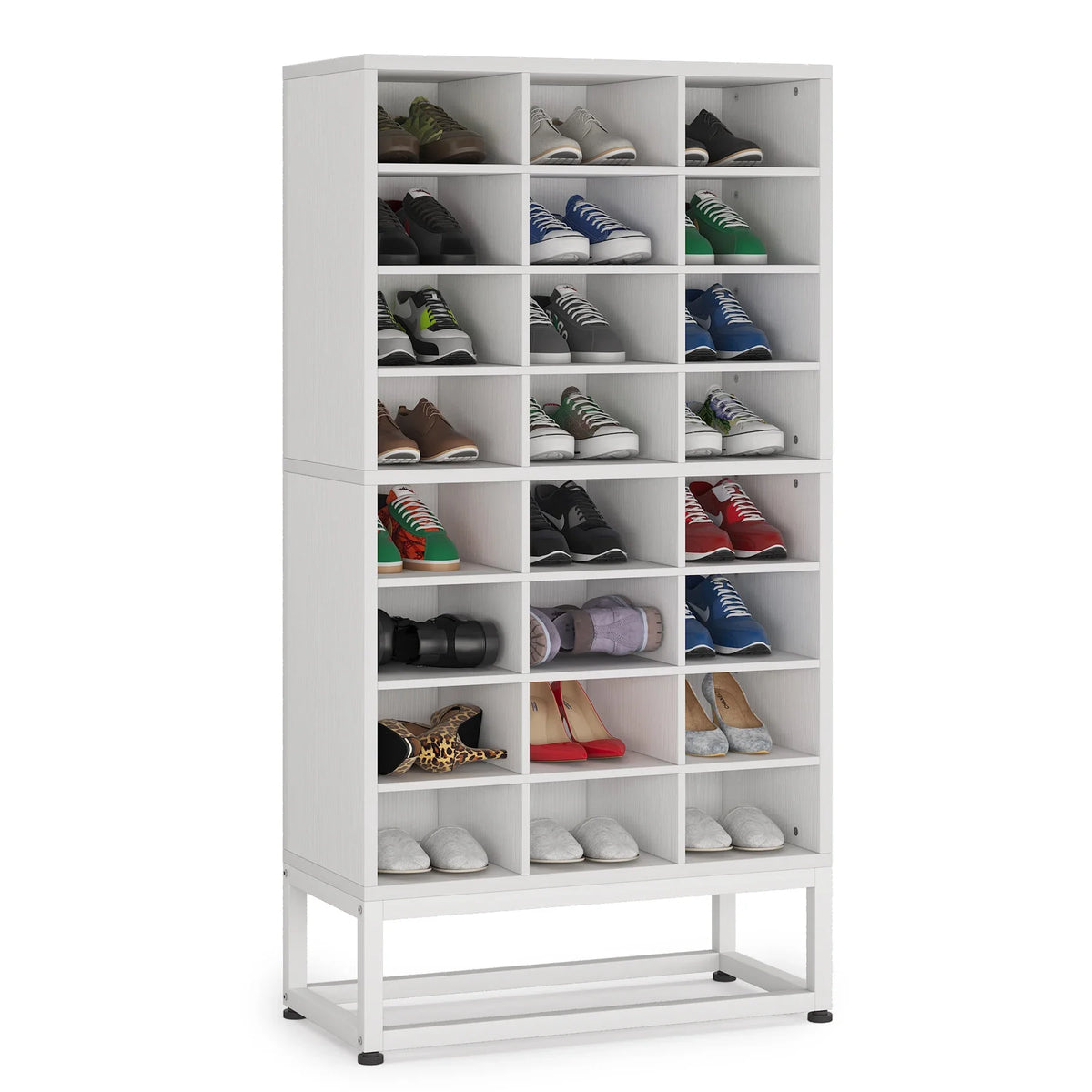 Tribesigns Wooden Shoe Cabinet With Display Storage Shelf