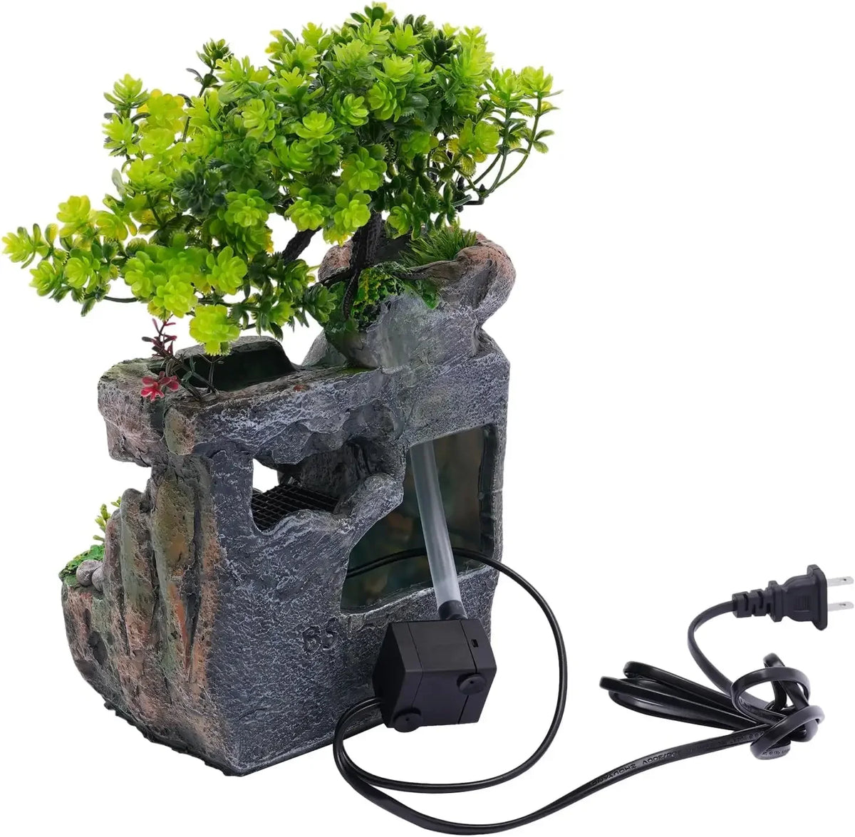 Indoor Waterfall Meditation Fountain with Automatic Pump and LED Light, Tabletop Waterfall Fountain, Relax Desktop Water for Home Office Bedroom Decoration
