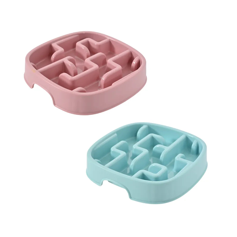 9PCS/Carton Slow Feeder Dog Bowls Maze Puzzle Anti-Gulping Pet Food Bowls Non-Slip Durable Feeding Dish for Dogs 2 Colors Mixed