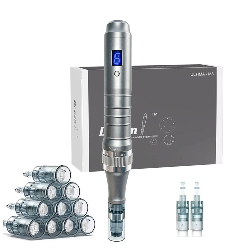 DermaPen M8 Micro Needling Derma Pen Kit for Skin Care with 12 Pcs Pins 0.25mm