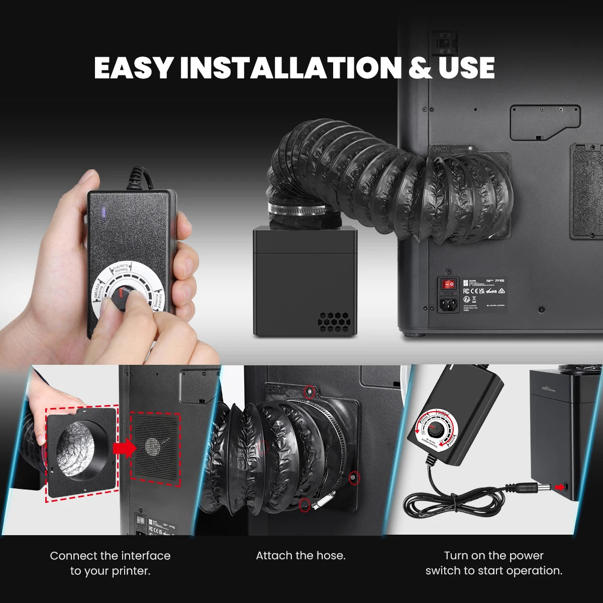 Mintion 3D Printer Filtration System With Efficient Centrifugal Fan