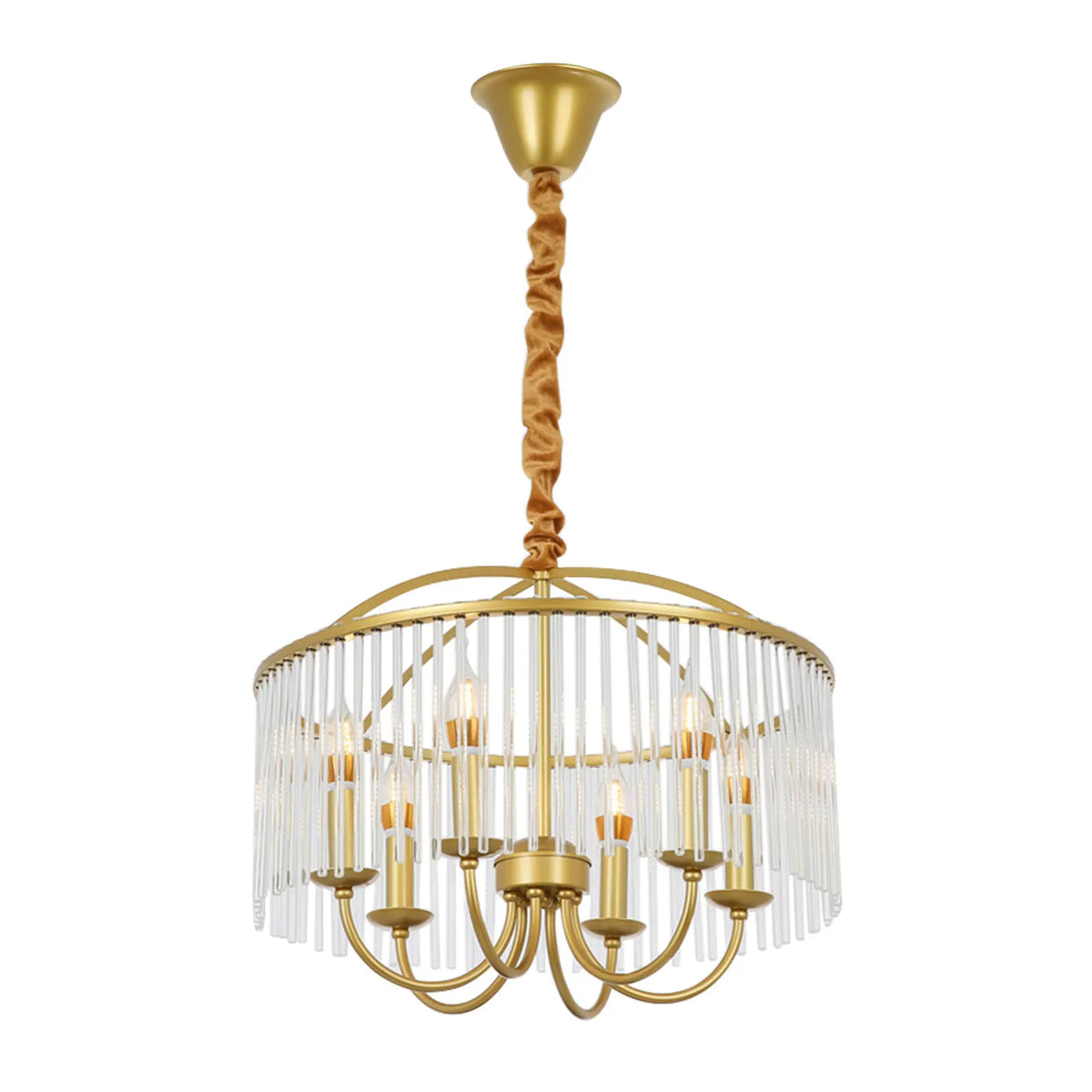 6-Light Crystal Ceiling Mounted Chandelier Ceiling Light Fixture for Home Decor