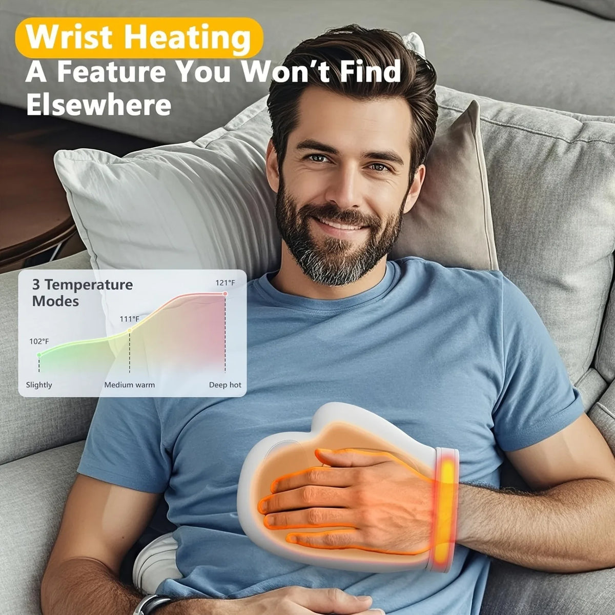 5 Electric Level Hand Massager with Airbag Compression Finger Wrist Palm Massage Machine Vibration Glove for Hand Muscle Relax