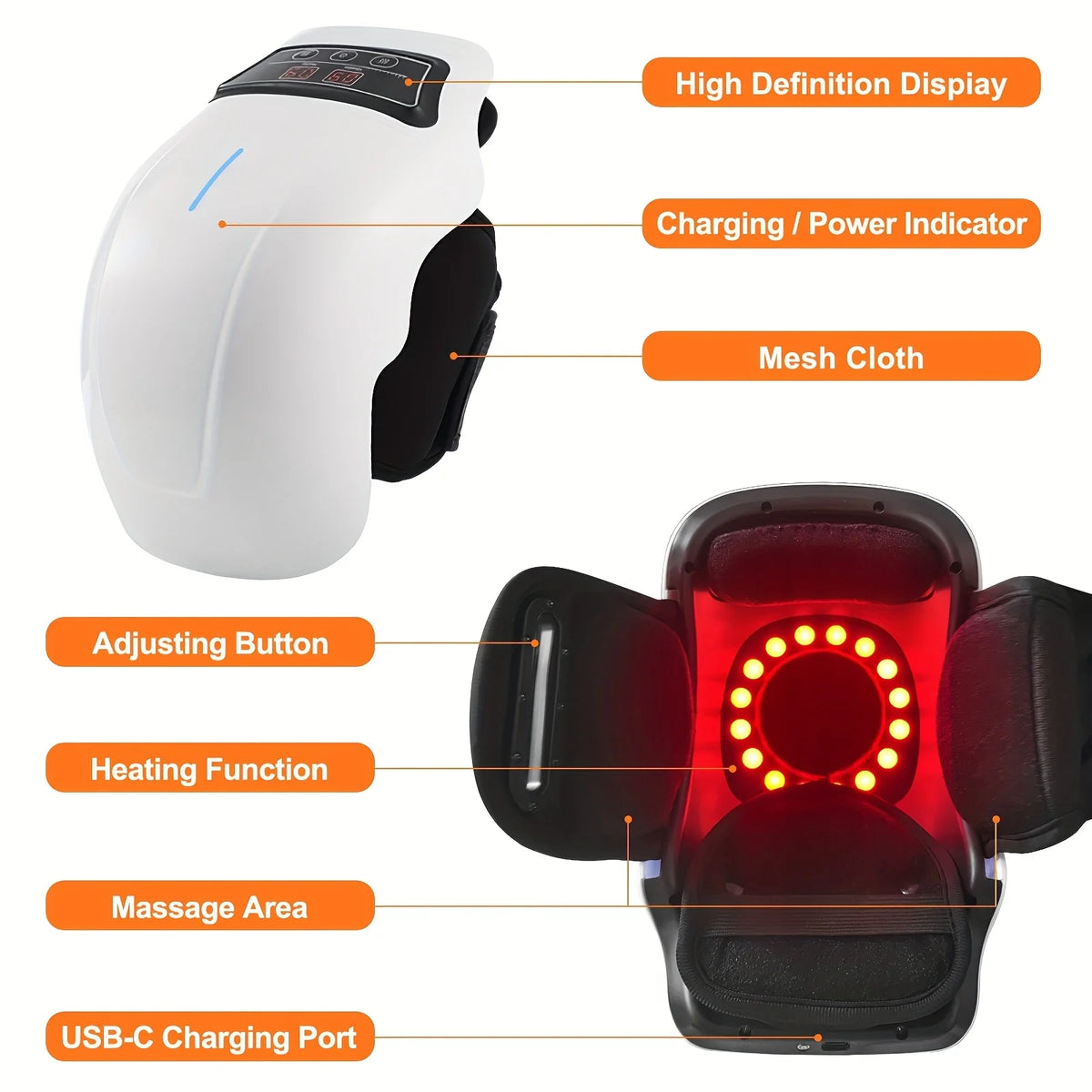 Ekmoey Knee Massager With Heat, 9 Heating Modes & 9 Vibration Speed, Adjustable Straps, Cordless Design, Heating Pad For Joints, Muscles And Knees, Massager For Knee Relax, Massager Gift For Mom/Dad/Women/Men